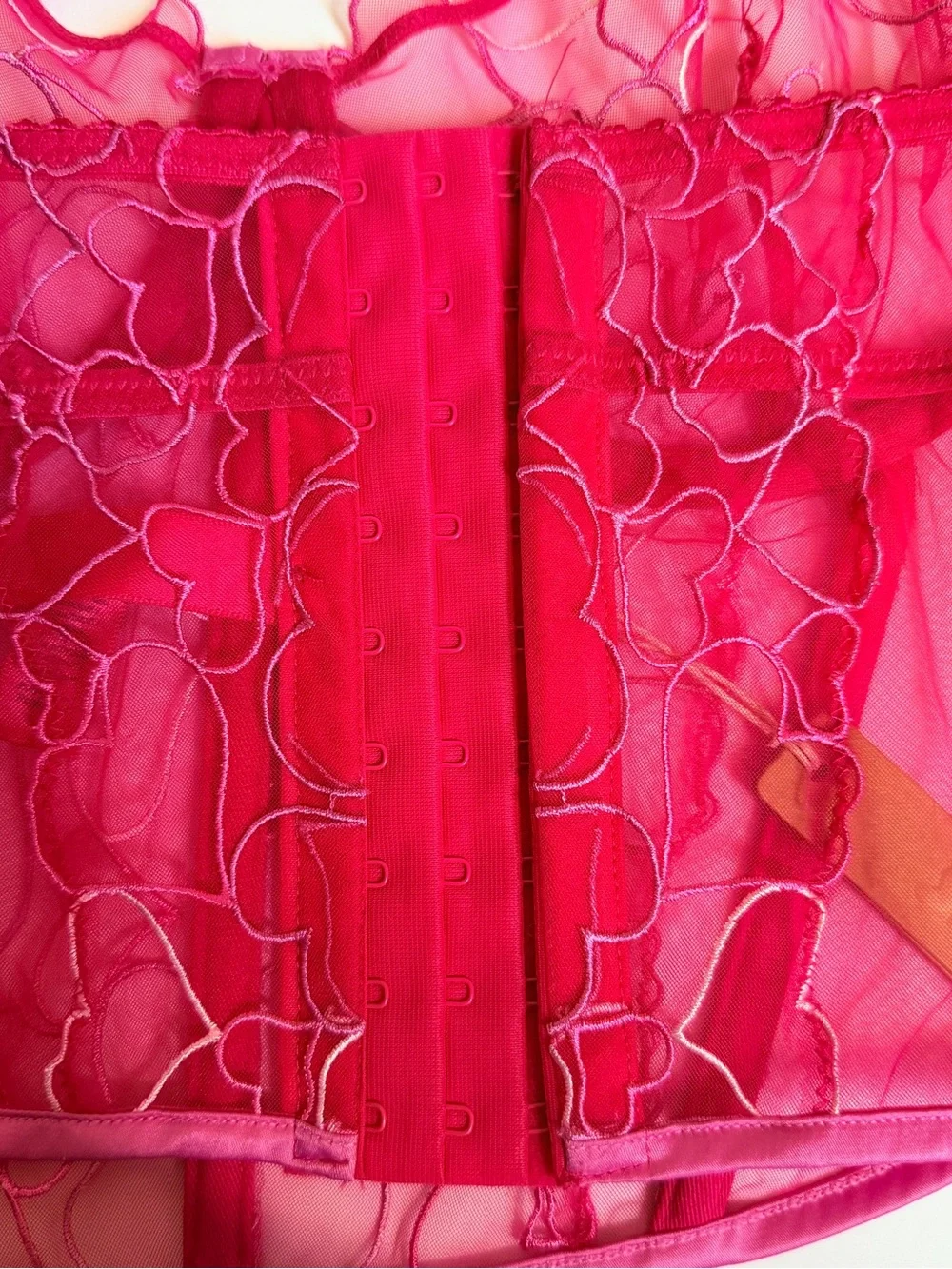 Skims Tulle Heart-Embroidered Corset Top size L - Picture 6 of 8